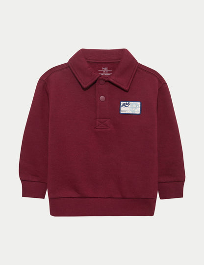 Saf Pamuklu Rugby Sweatshirt (2-8 Yaş)