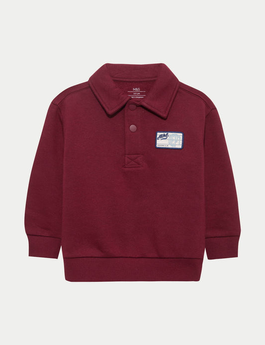 Saf Pamuklu Rugby Sweatshirt (2-8 Yaş)
