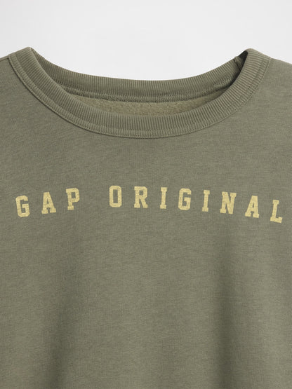 Haki Relaxed Grafik Baskılı Sweatshirt