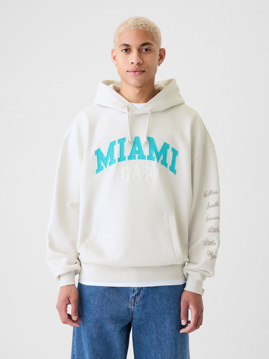Kırık Beyaz Gap Logo Miami City Grafikli Sweatshirt