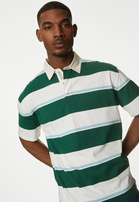 Saf Pamuklu Kısa Kollu Polo Yaka T-shirt