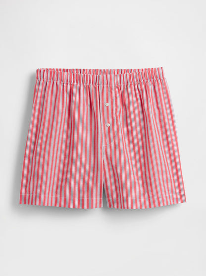 Kırmızı Poplin Pijama Boxer Şort