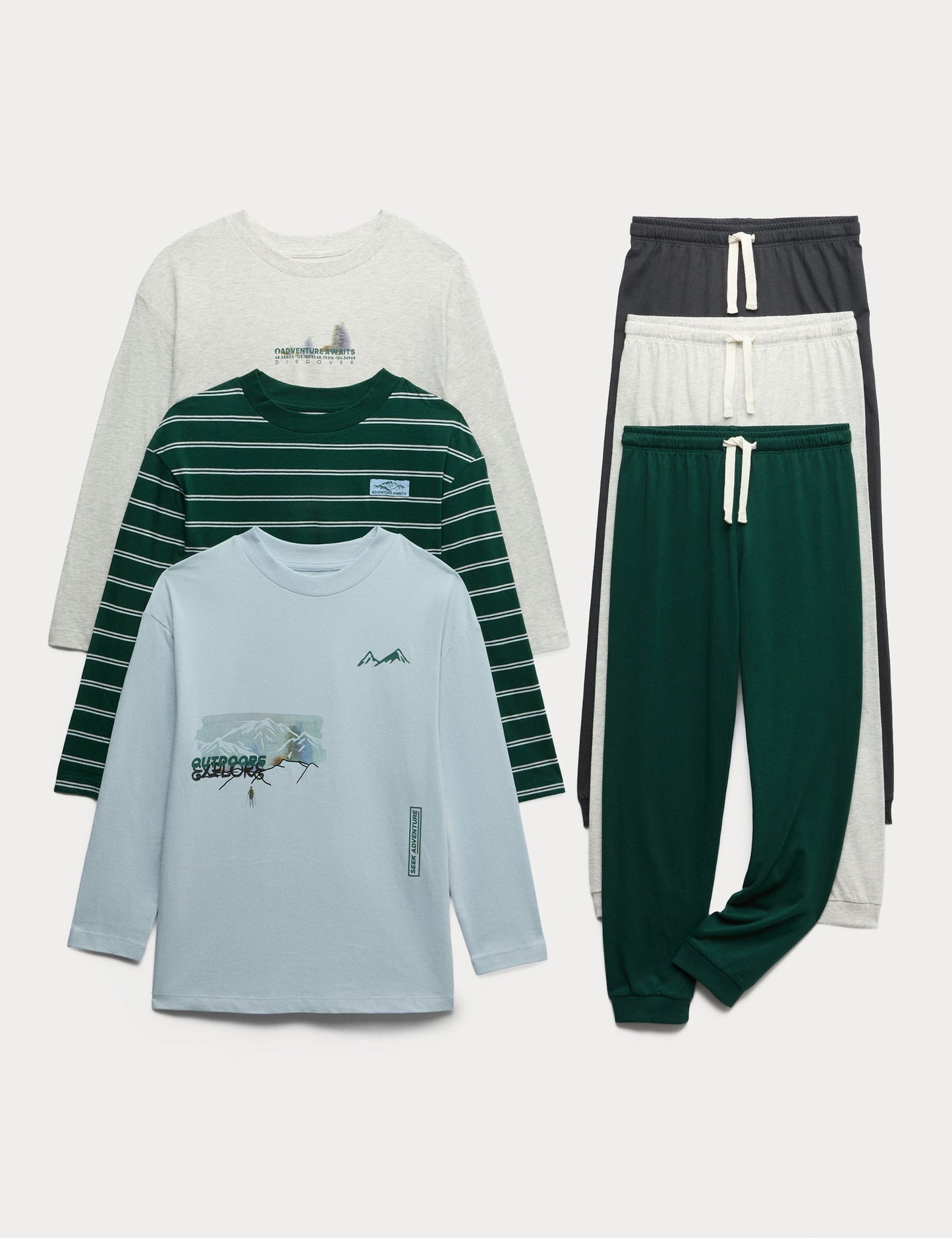 3’lü Desenli Çocuk Pijama Seti (6-16 Yaş)