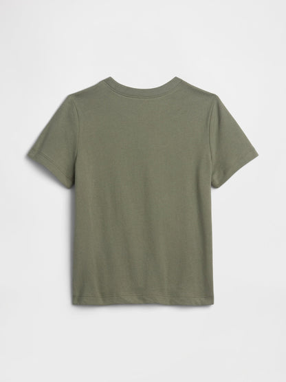 Haki Grafik Baskılı T-shirt