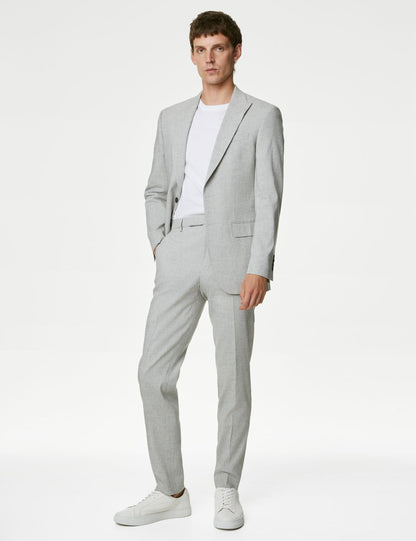 Tailored Fit Klasik Keten Pantolon