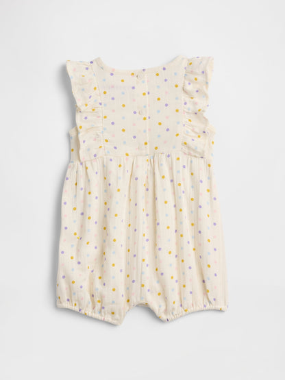 Krem Gauze Ruffle Romper Tulum