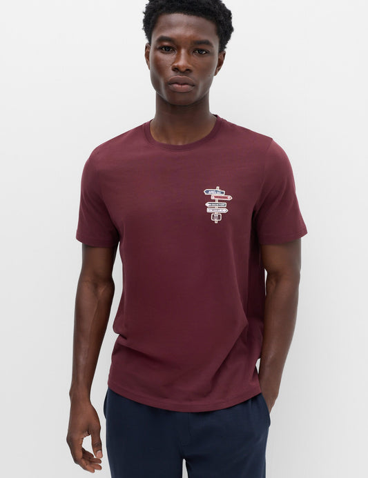 Saf Pamuklu Grafik Baskılı T-shirt