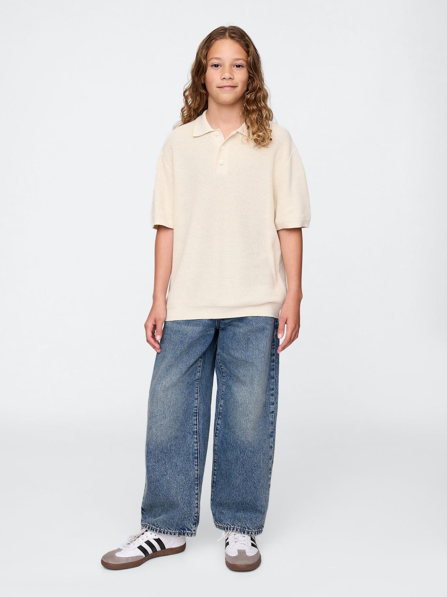Krem Relaxed Sweatshirt Polo T-shirt