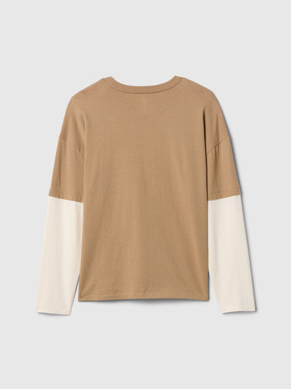 Kahverengi Grafikli Relaxed T-shirt