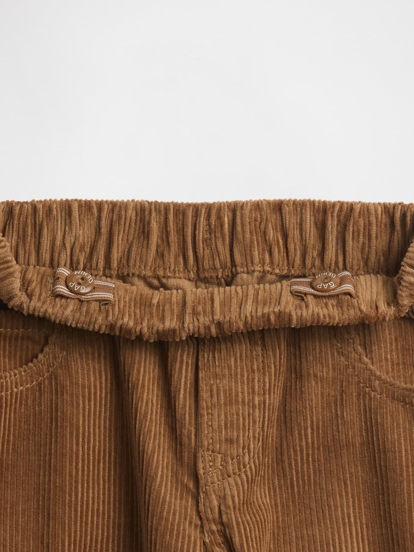 Açık Kahverengi Corduroy Pull-on Baggy Pantolon