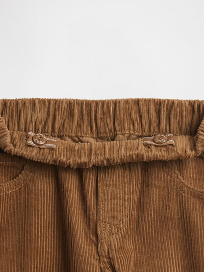 Açık Kahverengi Corduroy Pull-on Baggy Pantolon