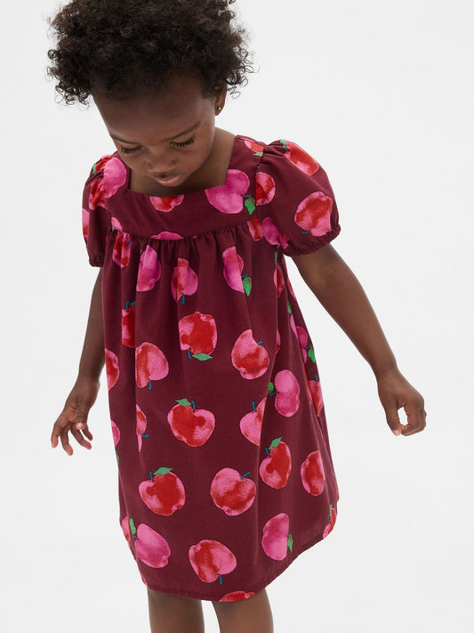 Bordo Puff-sleeve Elbise