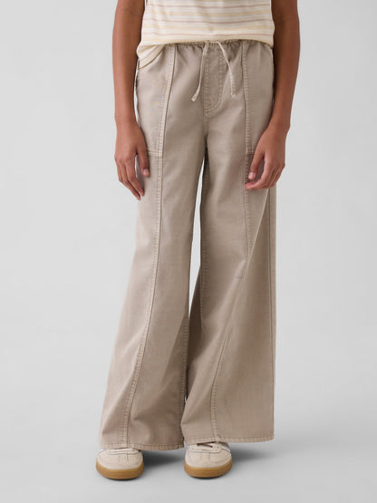 Bej Twill Baggy Pantolon