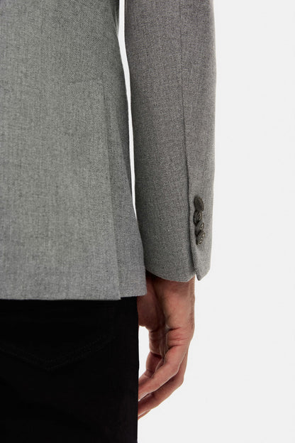 Tween Slim Fit Gri Diyogonal Kumaş Ceket