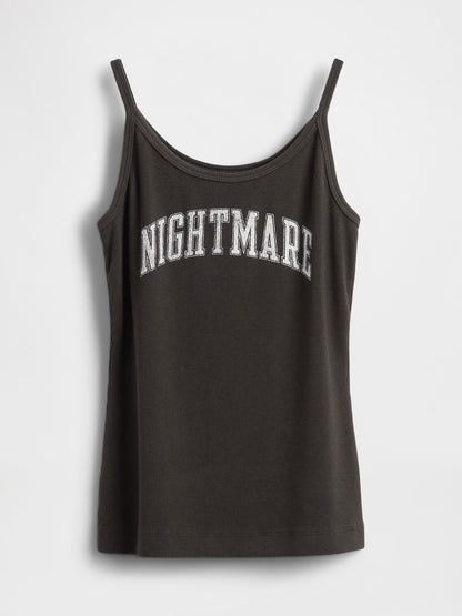 Siyah Gap × Disney Tim Burton’s The Nightmare Before Christmas Mini Rib Tank
