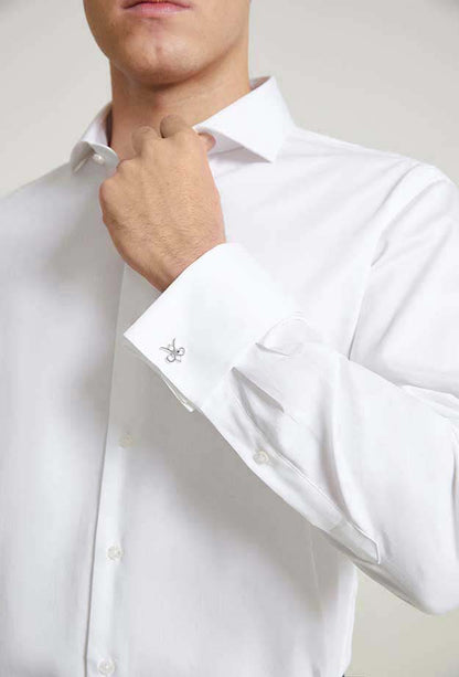 Damat Slim Fit Beyaz Düz Nano Care Gömlek