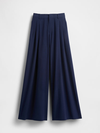 Koyu Mavi Gapstudio Mid Rise Pileli Baggy Pantolon