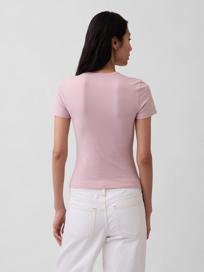 Açık Pembe Closeknit Jersey T-shirt