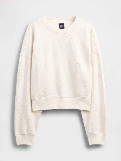 Beyaz Logo Crop Sweatshirt