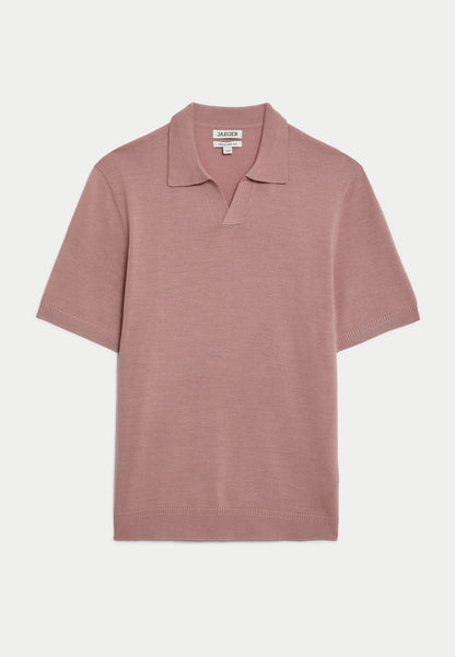 Ipek Yün Örme Polo Yaka T-shirt