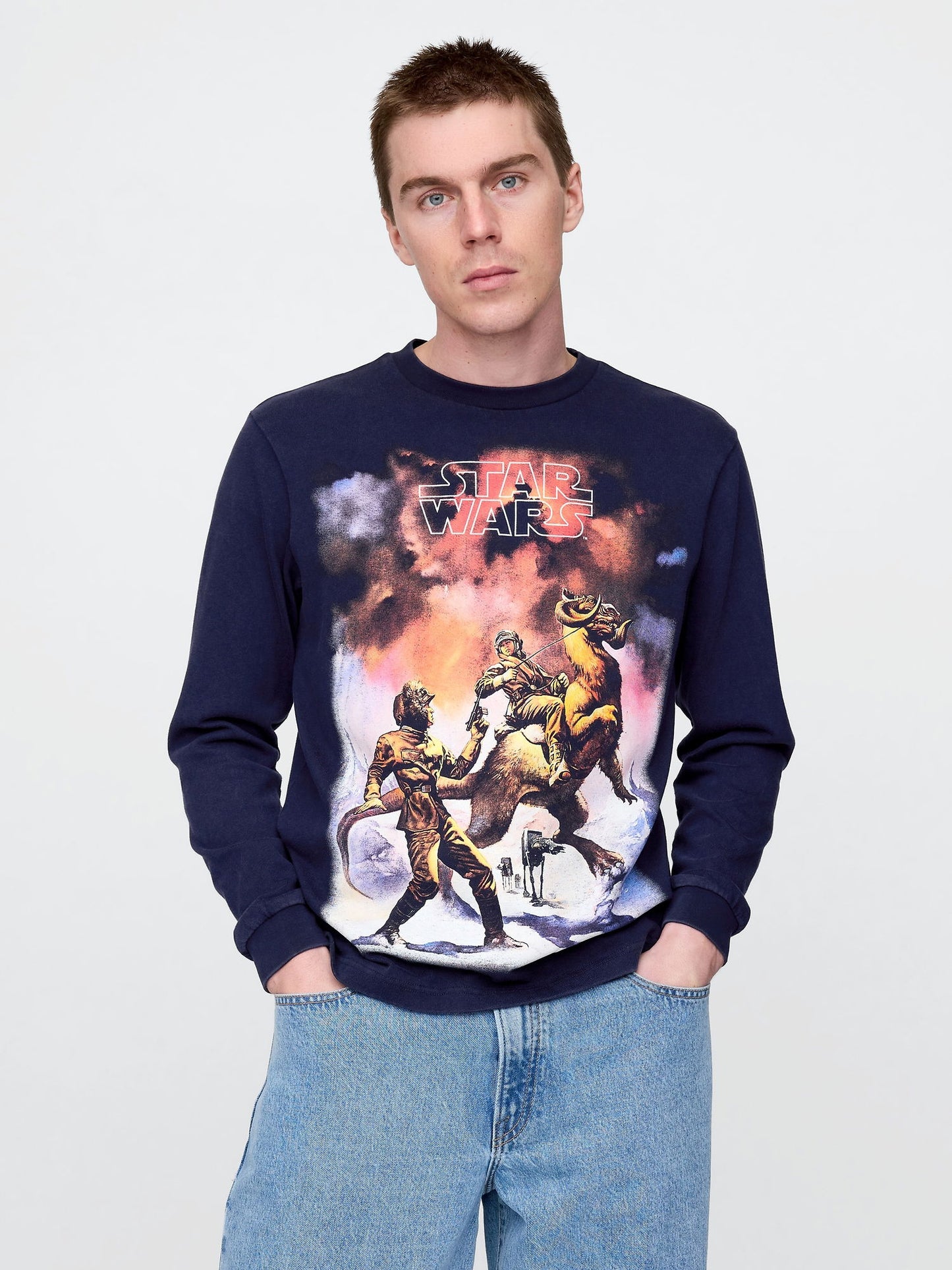 Lacivert Star Wars Grafik T-Shirt
