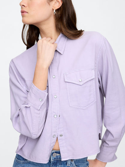 Lila Denim Western Gömlek