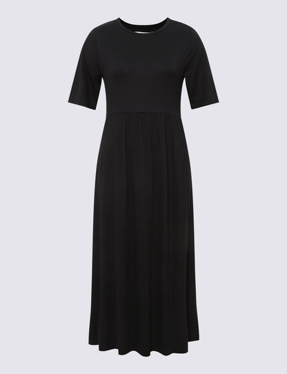 Relaxed Fit Midi Örme Elbise