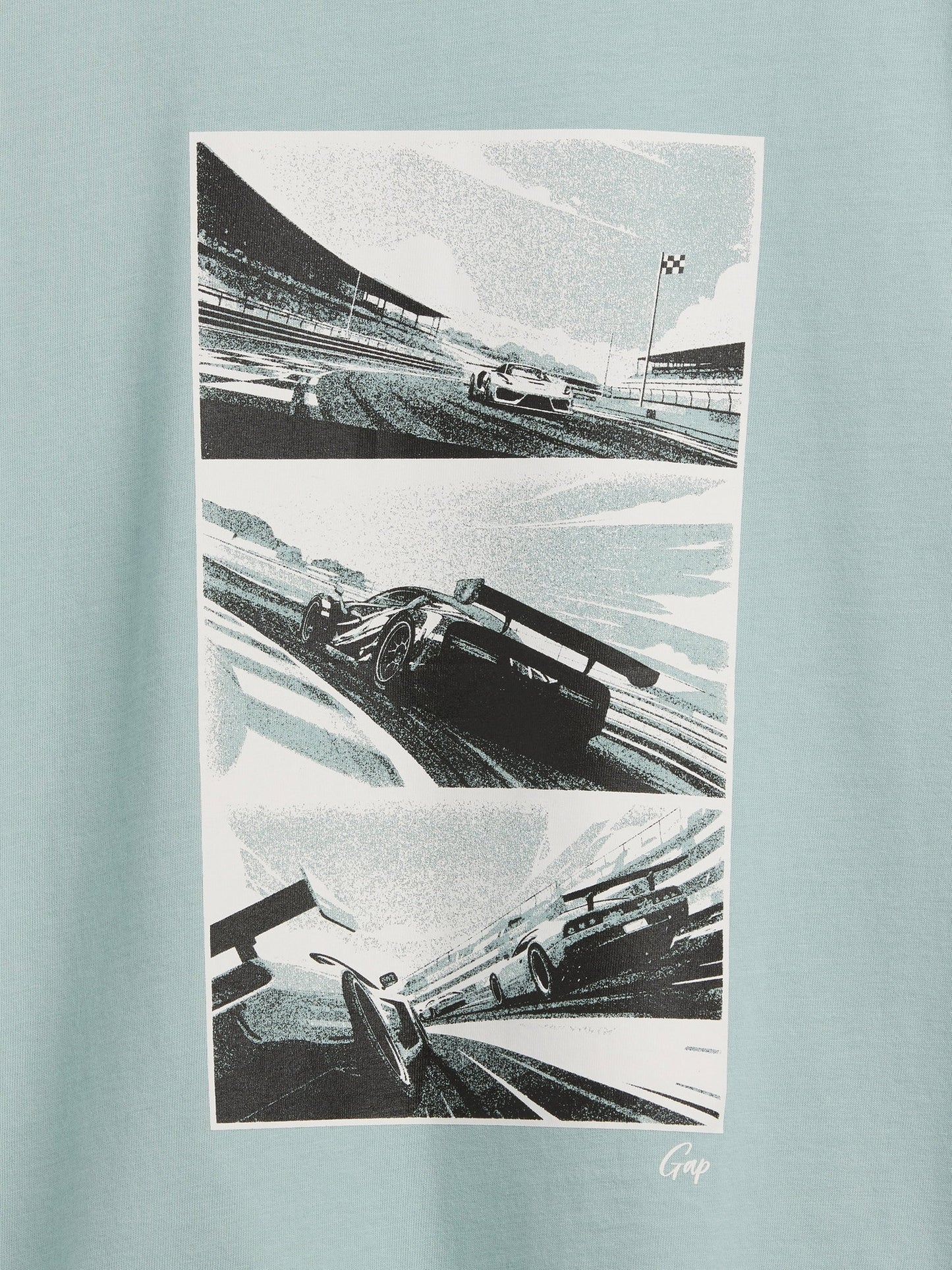 Açık Mavi Grafik Baskılı T-shirt
