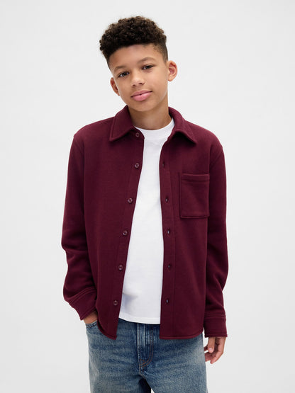 Bordo Cozy Düğmeli Gömlek