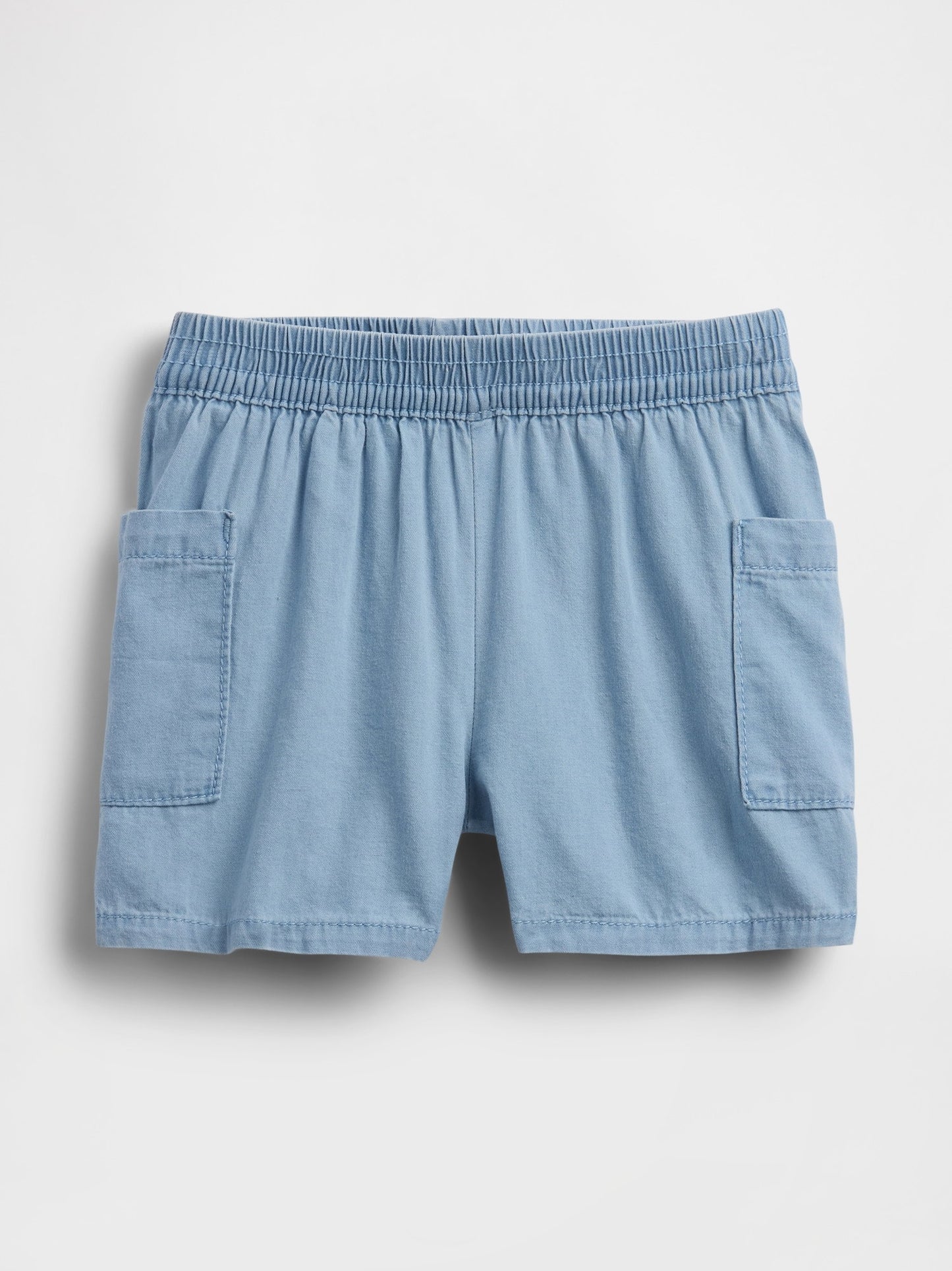 Mavi Pull-on Keten Karışım Şort