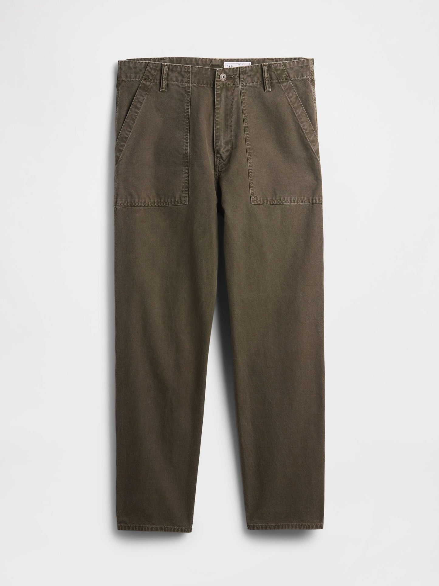 Haki Canvas Baggy Carpenter Jean Pantolon