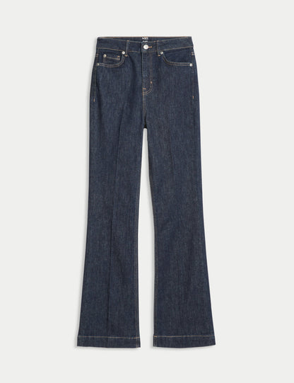Yüksek Bel Slim Flare Jean Pantolon