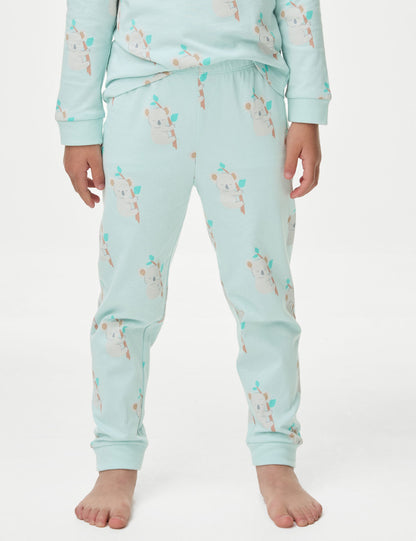 Saf Pamuklu Desenli Pijama Takımı