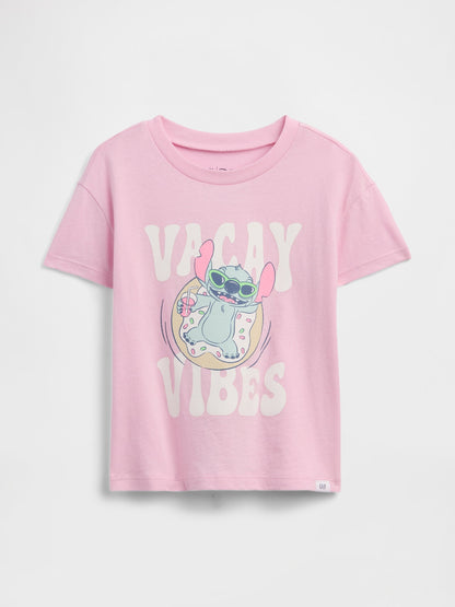 Açık Pembe Disney Grafik Baskılı T-shirt