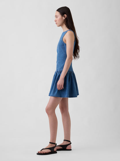 Mavi Denim Drop-waist Mini Elbise