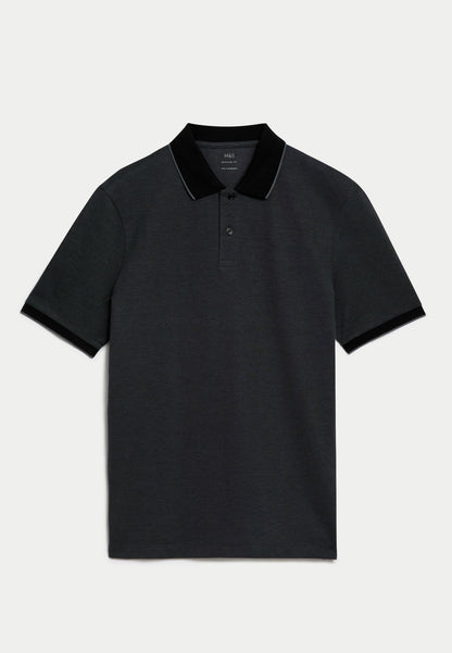 Saf Pamuklu Kısa Kollu Polo Yaka T-shirt