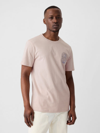 Pembe Gap Logo Grafikli T-shirt