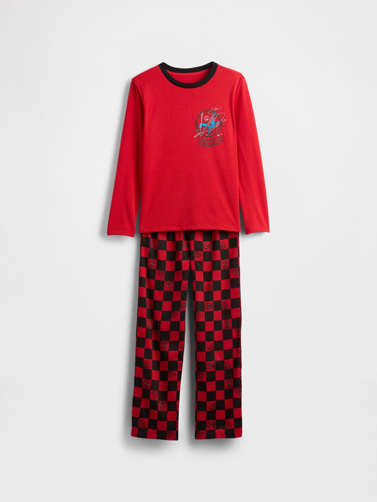 Kırmızı Marvel Spider-man Geri Dönüştürülmüş Pijama Takımı