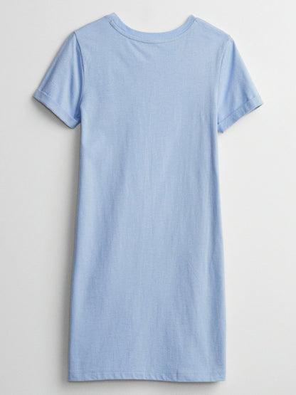 Haki Grafik Baskılı T-shirt Elbise