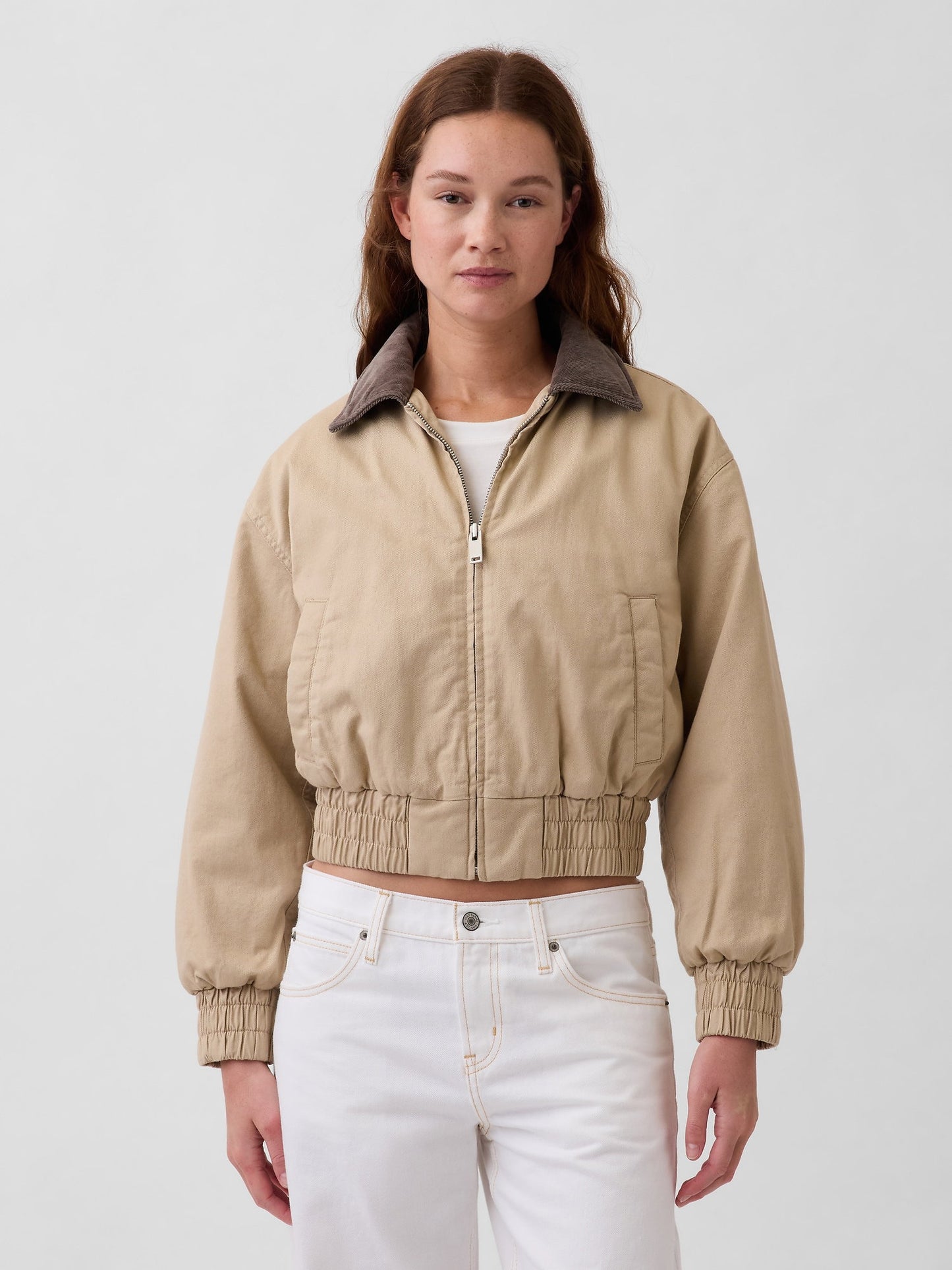 Açık Kahverengi Oversized Bomber Ceket