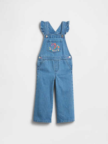 Mavi Işlemeli Denim Tulum