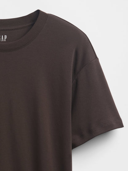 Kahverengi Supima® Pamuk Relaxed T-shirt