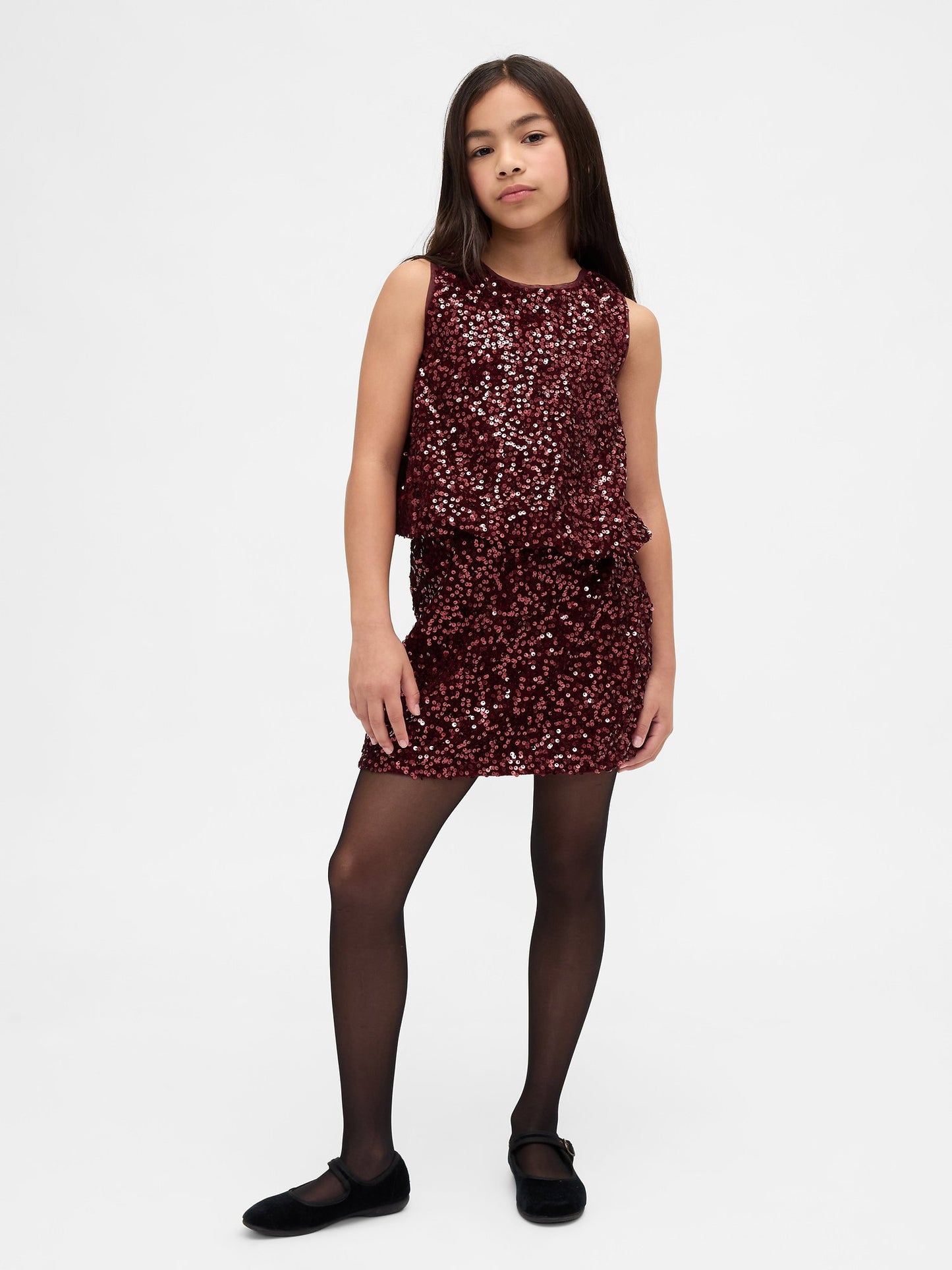 Bordo Sequin Bubble Bluz