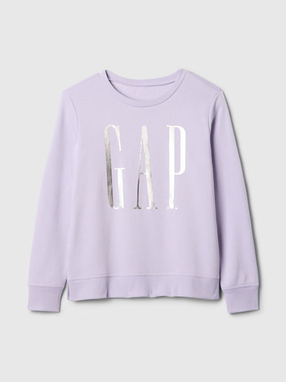 Lila Gap Logo Relaxed Fleece Sweatshirt