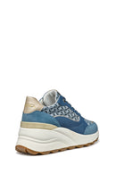 Geox Kadın Mavi D Spherica Ec13 A - Nap + Emb.te Bağcıklı Dolgu Topuklu Sneaker