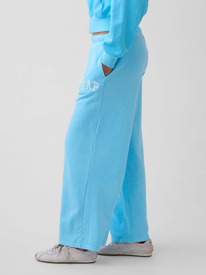 Açık Mavi Gap Logo Fransız Havlu Kumaş Wide-leg Jogger Eşofman Altı