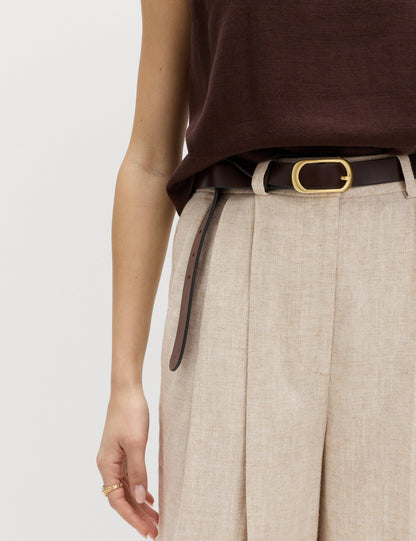 Keten Karışımlı Wide Leg Pantolon