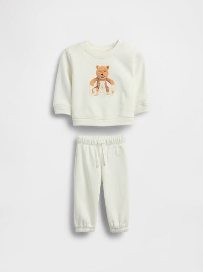 Beyaz Vintagesoft Brannan Bear Logo Outfit Set