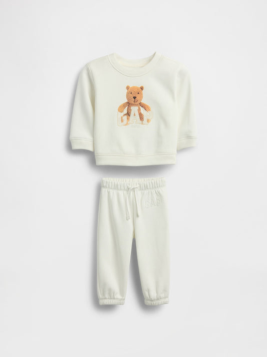 Beyaz Vintagesoft Brannan Bear Logo Outfit Set