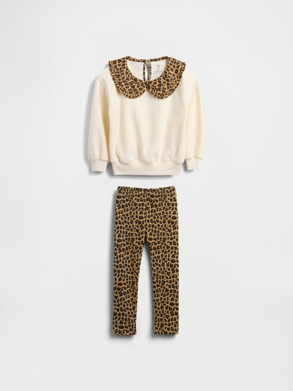 Kahverengi Vintagesoft Sweatshirt & Tayt Set